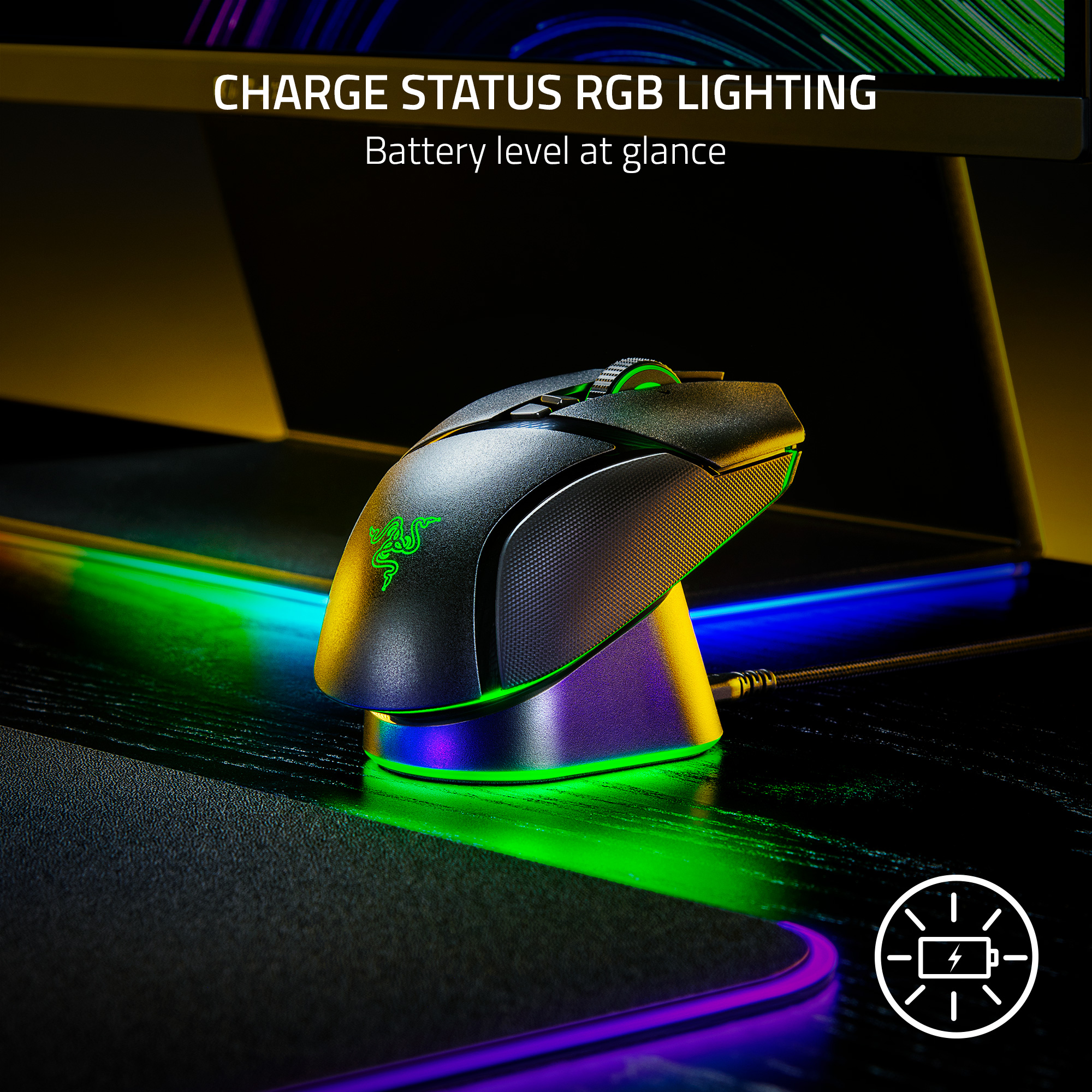 Razer Mouse Dock Pro Đế sạc chuột không dây tích hợp bộ thu phát 4KHz - Hàng nhập khẩu