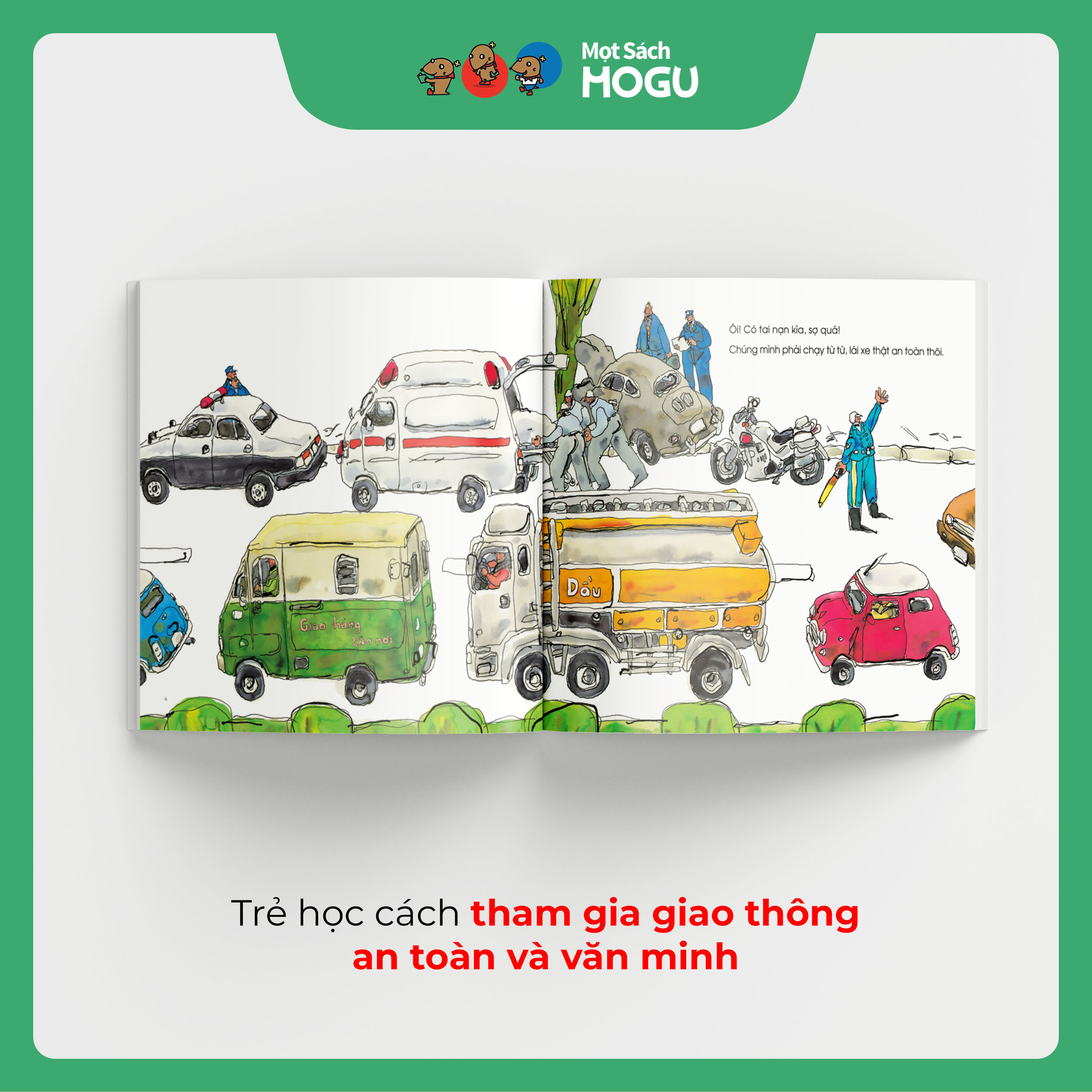 Truyện Ehon bé 3-4-5 tuổi - Aka-kun dạo phố