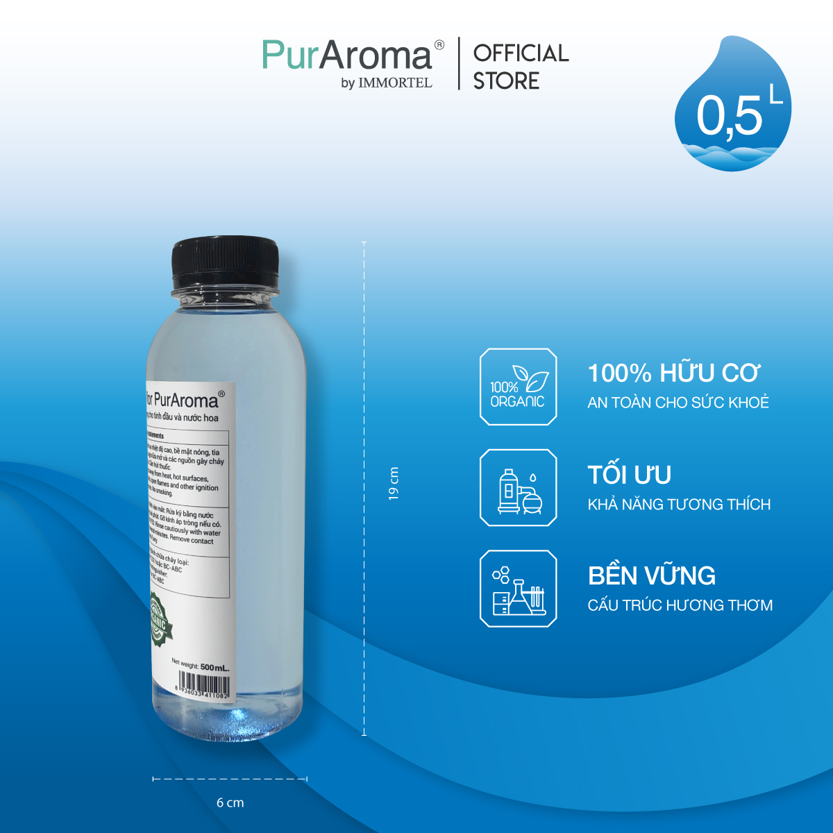 Dung Môi PurAroma Chuyên Dụng Cho Tinh Dầu Và Nước Hoa - 500mL 1L 2L - Chính Hãng Pháp