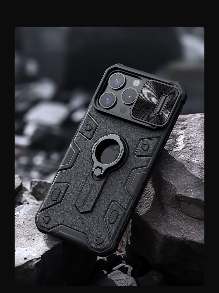 Ốp Lưng Nillkin CamShield Armor Cho iPhone 15 Pro / iPhone 15 Pro Max - Hàng Chính Hãng
