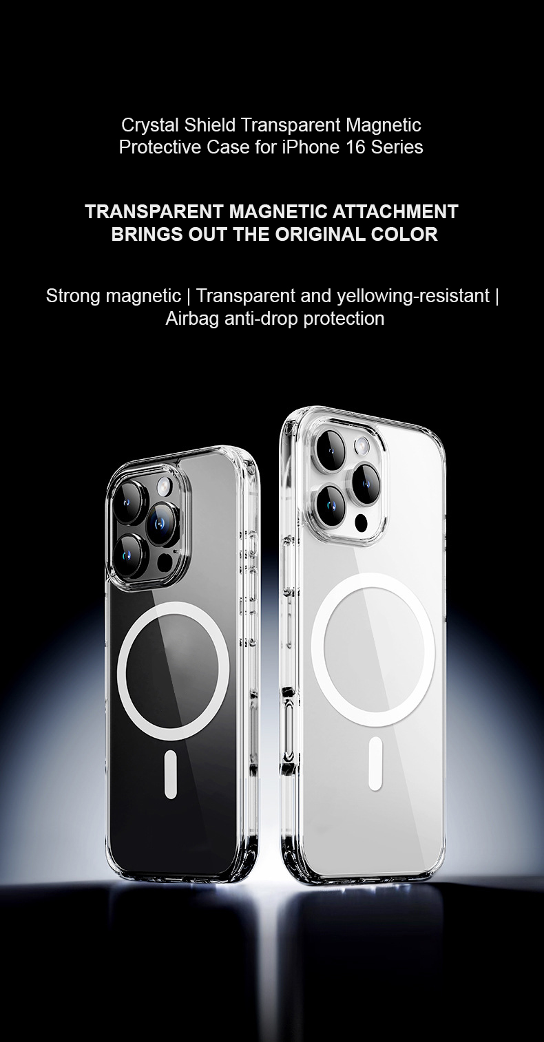 Ốp lưng trong suốt sạc từ tính dành cho iPhone 16 / 16 Plus / 16 Pro / 16 Pro Max - Hàng chính hãng