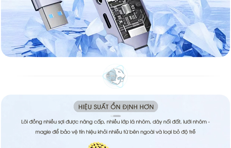 hub chuyển đổi type c, hub usb ht sys 8in1