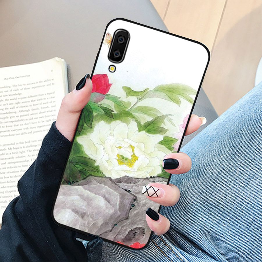 Ốp kính cường lực cho điện thoại Samsung Galaxy A50 - mẫu đơn MS MAUDON034