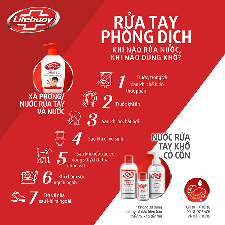 Gel Rửa Tay Khô Sạch Siêu Nhanh Lifebuoy Bảo Vệ Vượt Trội 10 (Chai Vòi 235ml)