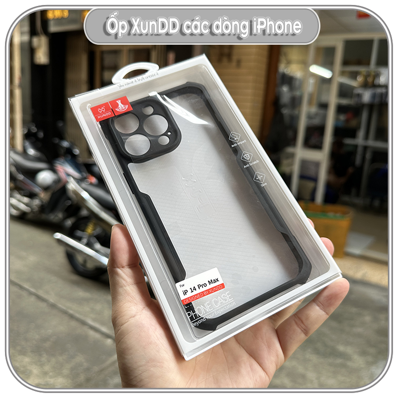 Ốp lưng cho iPhone 12 Pro Max - 13 Pro Max - 14 Pro Max trong viền nhựa dẻo XunDD - Hàng Nhập Khẩu