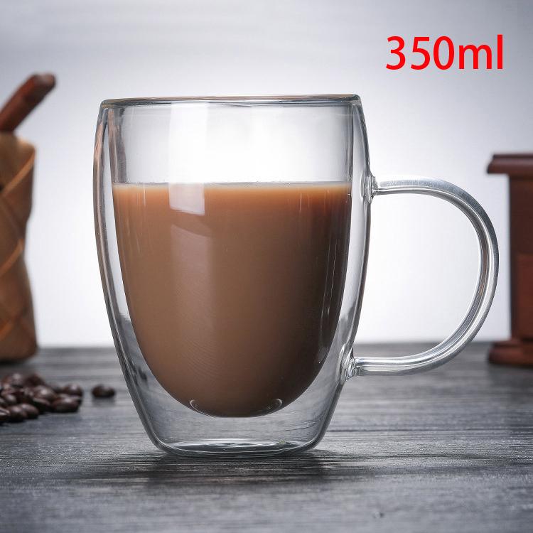 Mẫu ly thủy tinh 2 lớp nhiều dung tích uống trà uống cà phê
