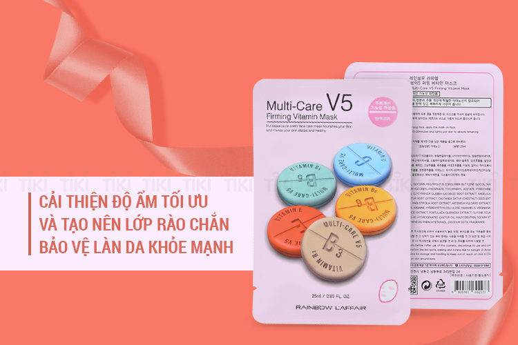 Hộp 10 Miếng Mặt Nạ Dưỡng Da Rainbow L'Affair Multi-Care V5 Firming Vitamin Mask