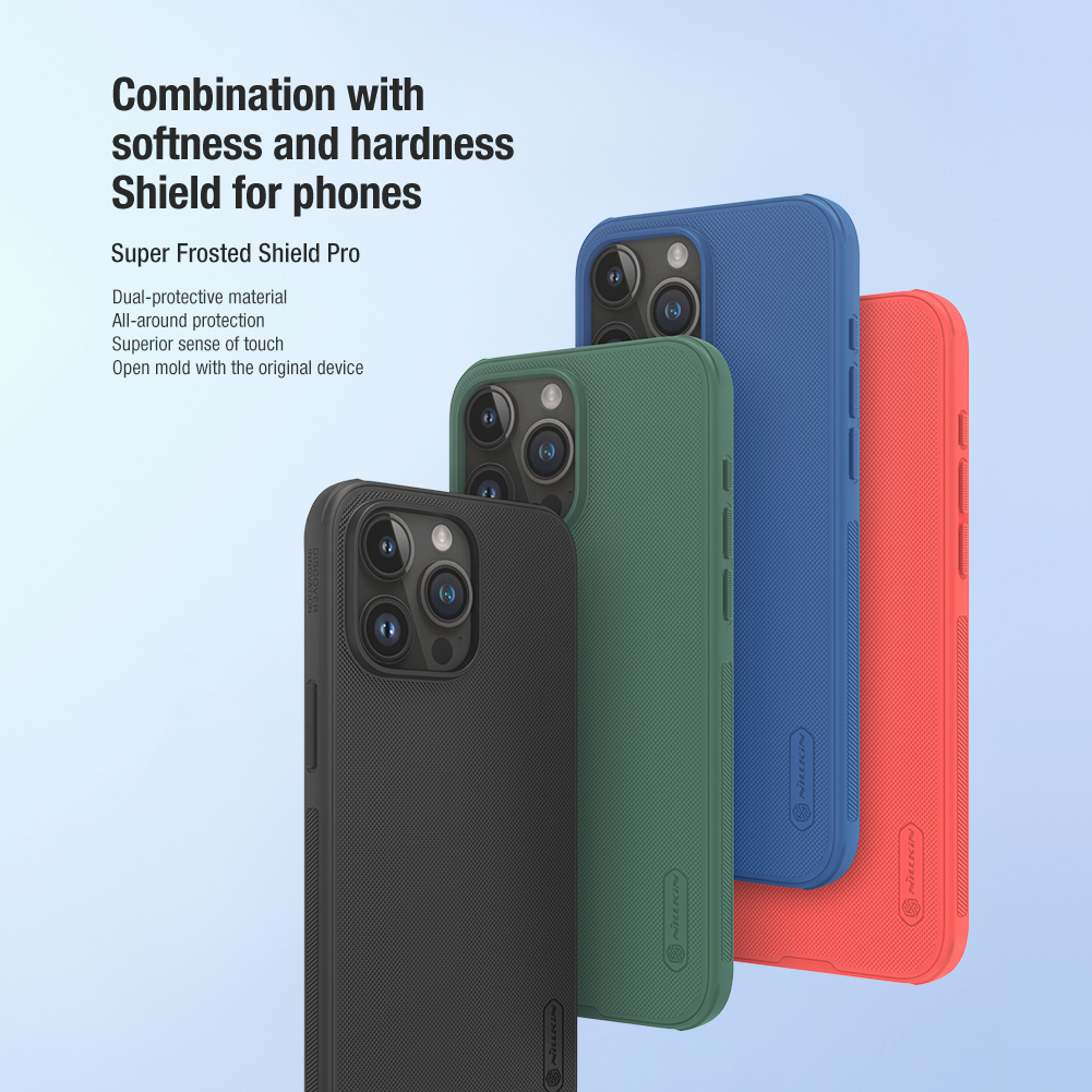 Ốp Lưng cho iPhone 15 / 15 Plus / 15 Pro / 15 Pro Max Nillkin Super Frosted Shield Pro Case - Hàng Chính Hãng