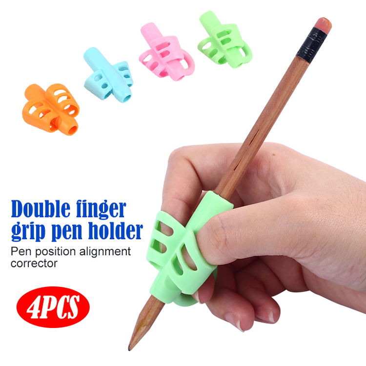 Writing Posture Correction Writing Aid Grip Professional 4pcs/Lot Rubber Pencil Holder Stationery