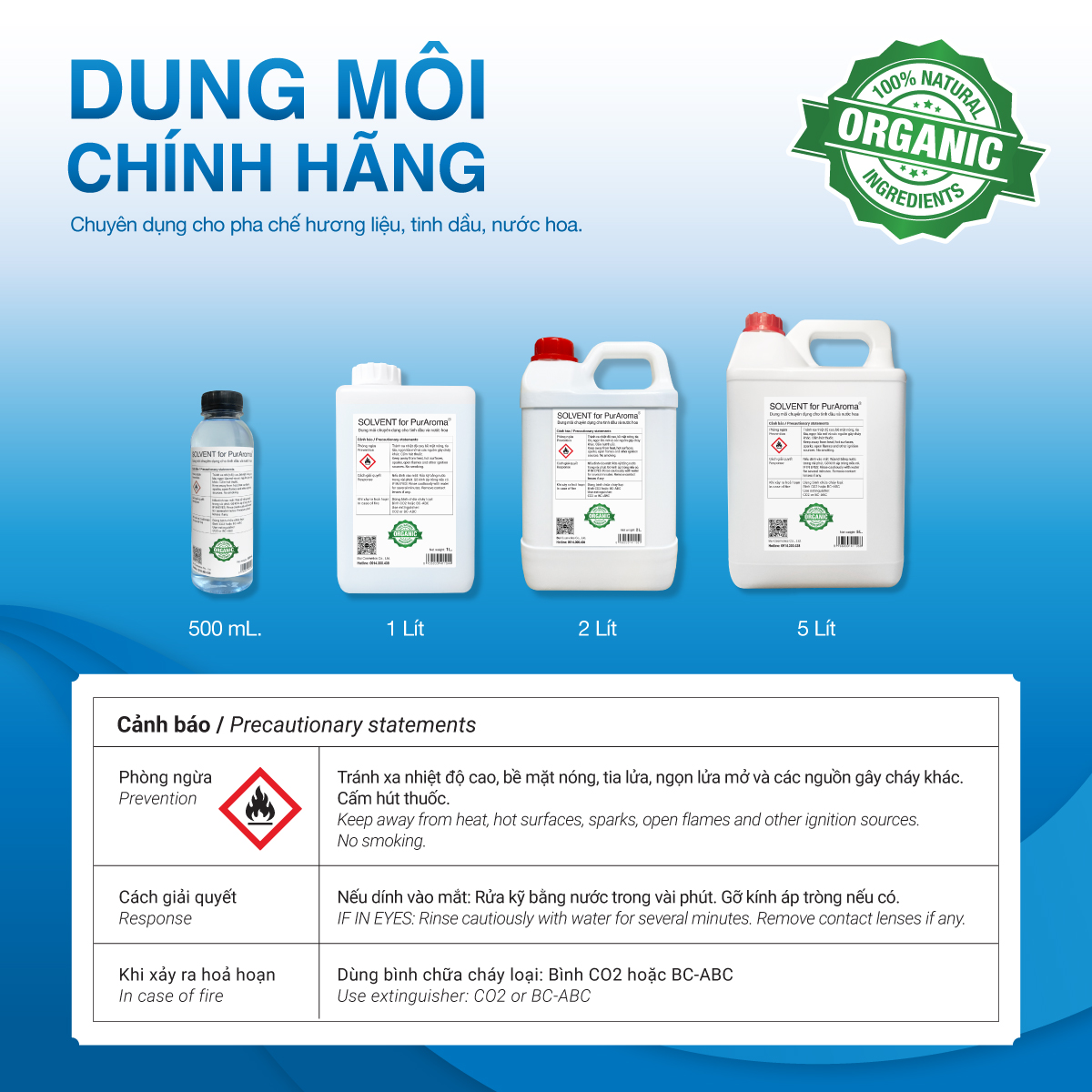 Dung Môi PurAroma Chuyên Dụng Cho Tinh Dầu Và Nước Hoa - 500mL 1L 2L - Chính Hãng Pháp