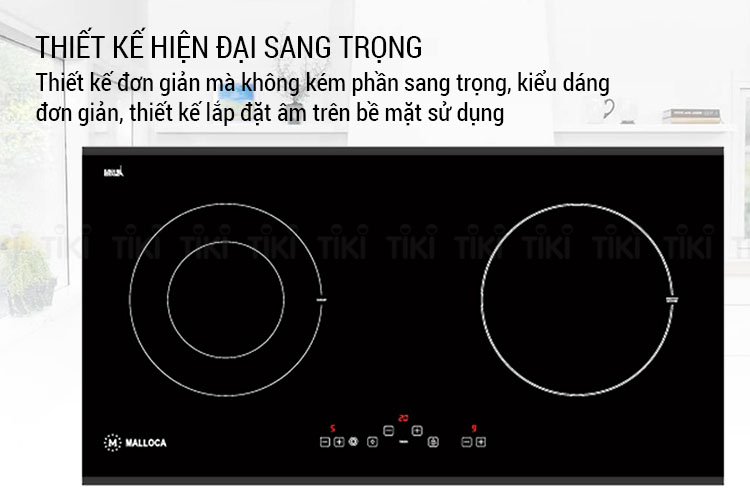 Bếp Âm Đôi Từ - Hồng Ngoại Malloca MH-02IR D (72 cm) - Hàng Chính Hãng