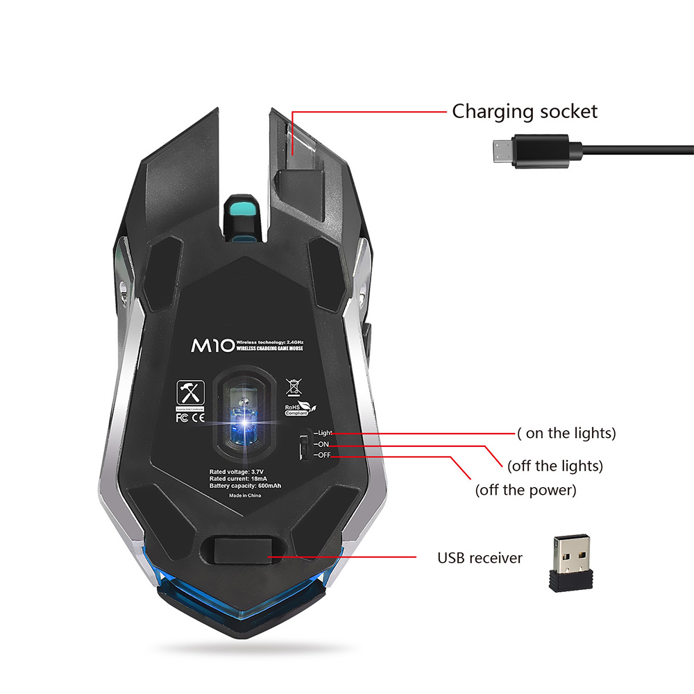 Wireless Mouse Gaming Mouse Noiseless Control PC Optical Mice 6 Keys 2400DPI Working Internet Cafe Gaming Tablet Wireless Mouse Gaming Mouse Noiseless Control PC Optical Mice 6 Keys 2400DPI Working Internet Cafe Gaming Tablet