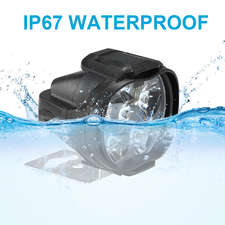 2pcs Universal LED Motorcycle Headlight Mirror Mount Driving Fog Spot Head Light Spotlight Assist Lamp