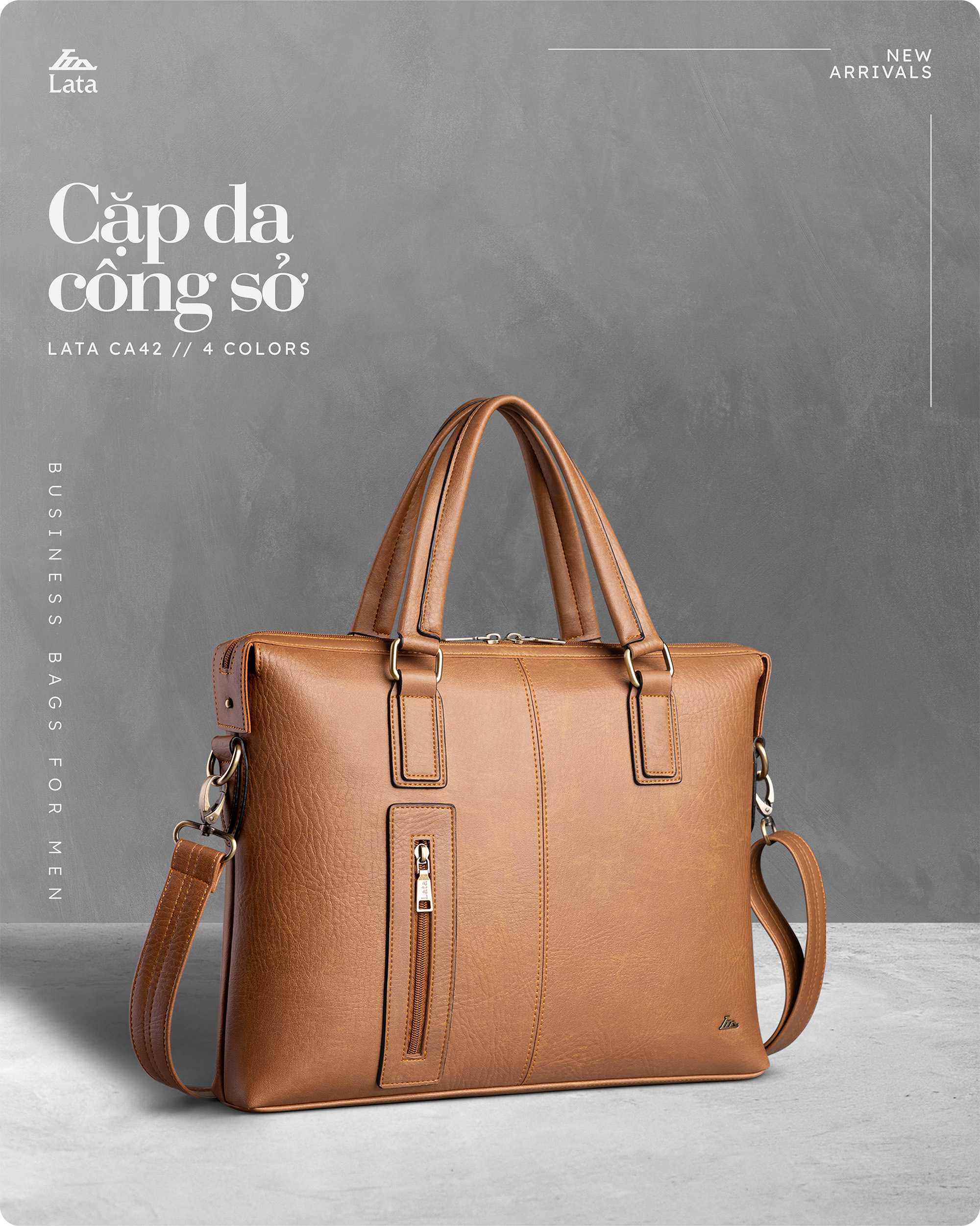 Cặp Công Sở Lata ( Thời trang nam basic - Cặp da CA42 )