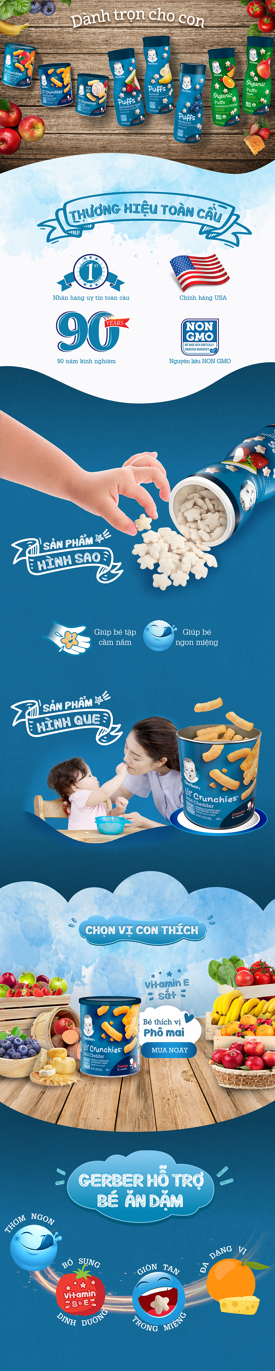 Bánh Gerber Crunchies Vị Phô Mai