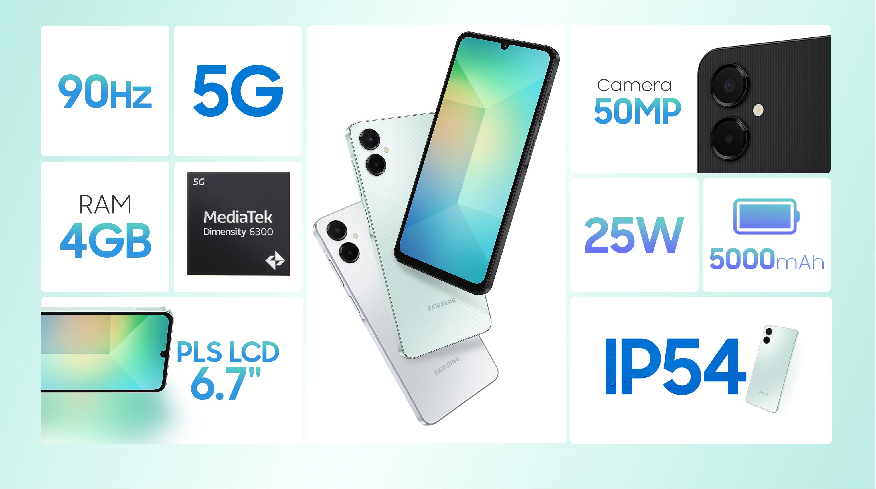 Điện Thoại Samsung Galaxy A06 5G 4GB/128GB - Hàng Chính Hãng