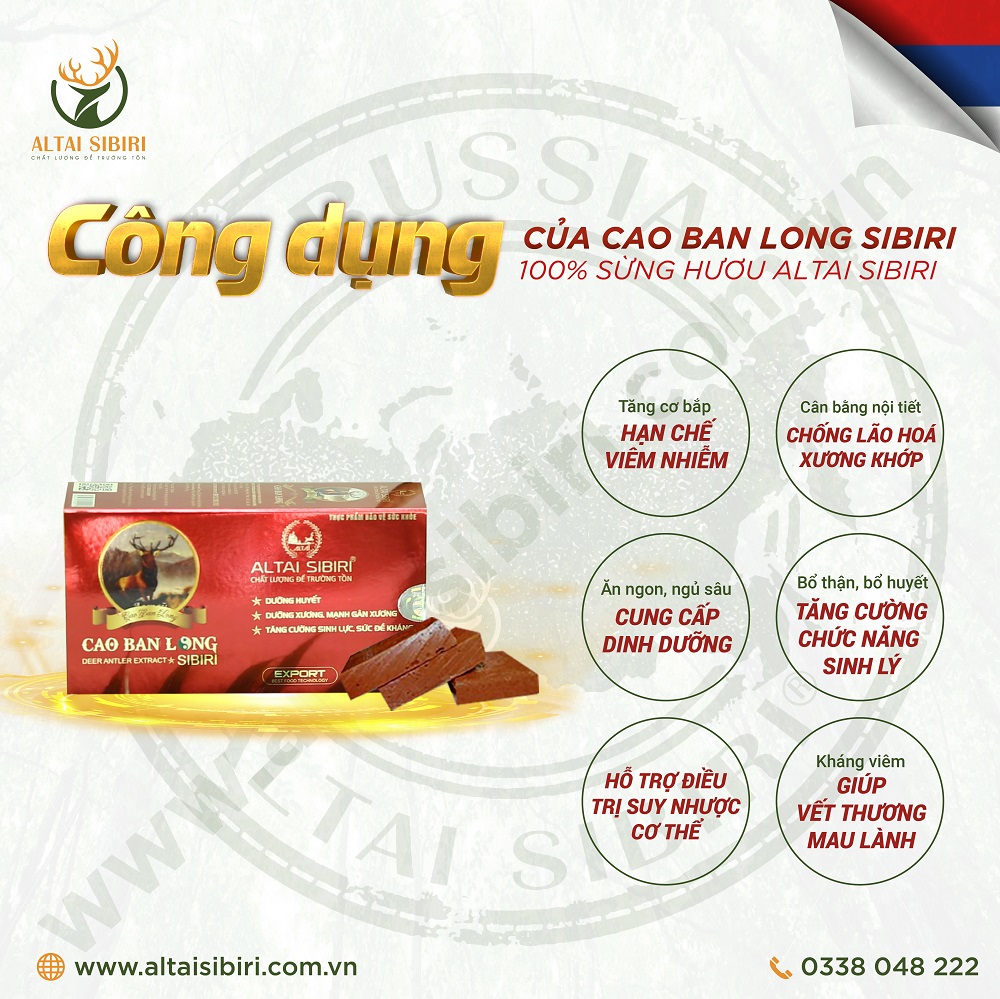 cao ban long sibiri hộp 50g - tái tạo sức khỏe, mạnh gân xương 3