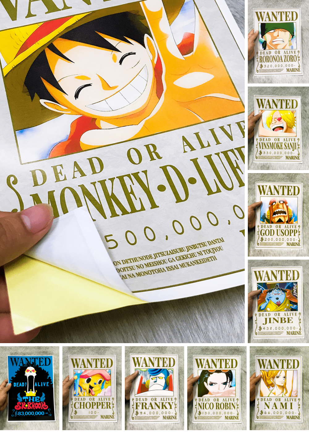 Mua Bộ 10 Poster lệnh truy nã Băng Mũ Rơm Luffy One Piece (Hình dán tường  Full HD mới 2020)