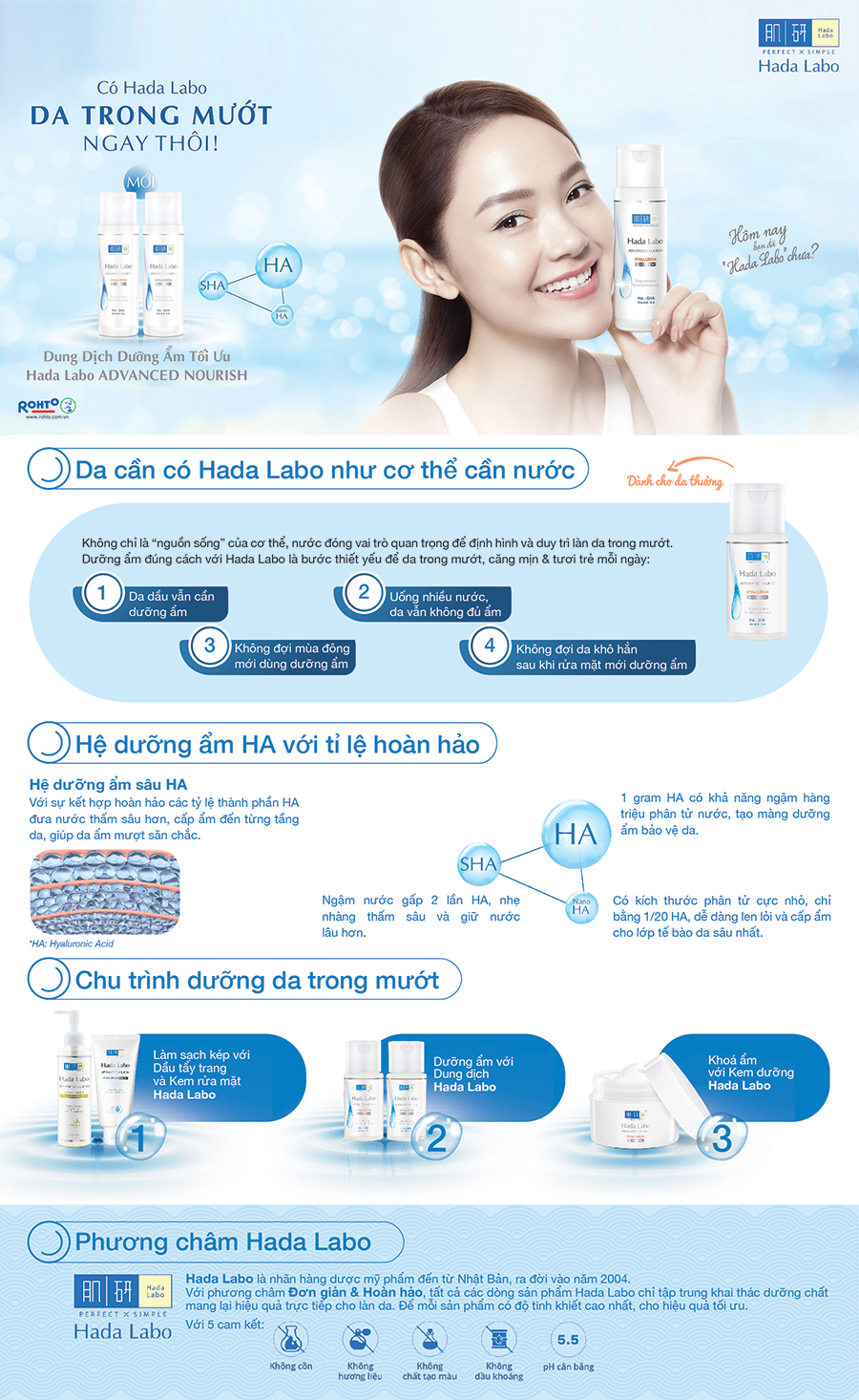 Dung Dịch Dưỡng Ẩm Tối Ưu Hada Labo Advanced Nourish Lotion Dùng Cho Da Thường Và Da Khô (100ml) + Tặng Kem Rửa Mặt Hada Labo 25g