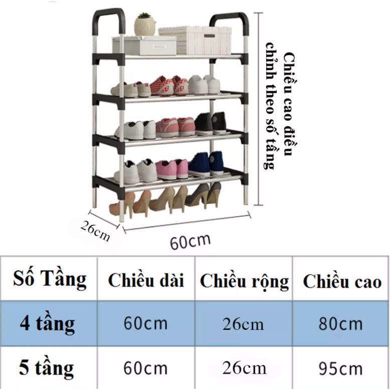 Kệ Để Giày Dép 05 Tầng Khung Inox, Giá Để Giày Inox 05 Tầng, Giày Dép, Kệ Để Đồ, Kệ Sách Loại Cao Cấp miDoctor