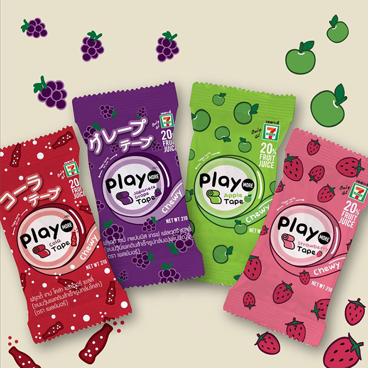 Kẹo Dẻo Cuộn Playmore Vị Nho Nhật (21g)