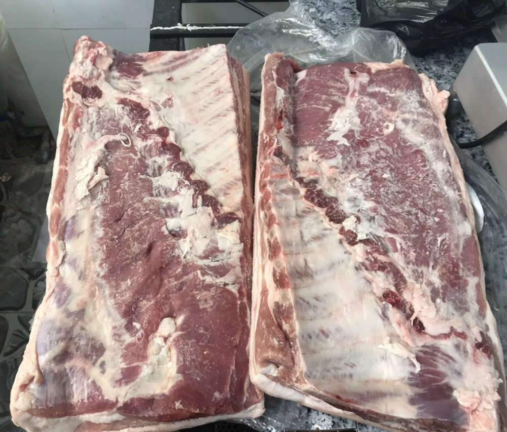 Thịt ba  rọi heo có xương - Ba chỉ sườn - Hàng đông lạnh nhập khẩu
