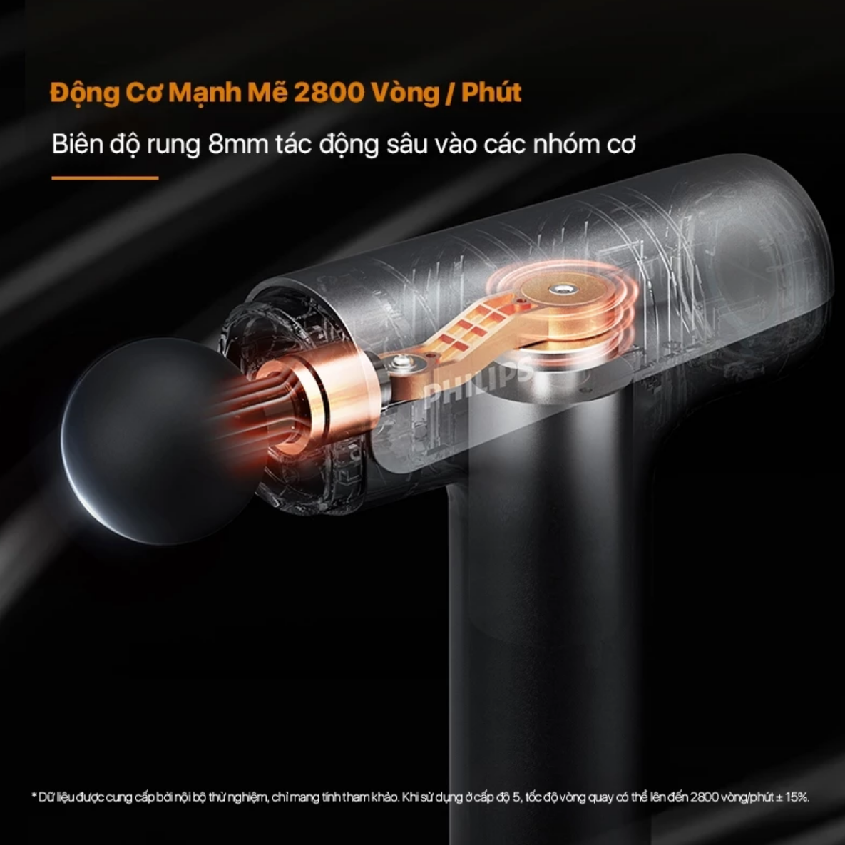 Máy Massage Cầm Tay PHILIPS 7325 đầu massage hợp kim nhôm titan 6 đầu massage chuyên sâu - Hàng chính hãng