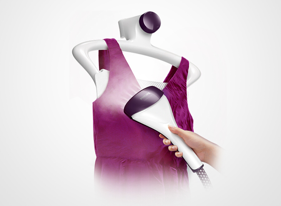 Philips (PHILIPS) steam hanging machine home handheld / hanging iron double pole ironing 5 file with plate suction technology rose gold GC575/68