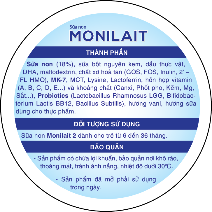 Sữa non Monilait số 2 60 gói - Bé tiêu hoá tốt, miễn dịch khoẻ 3