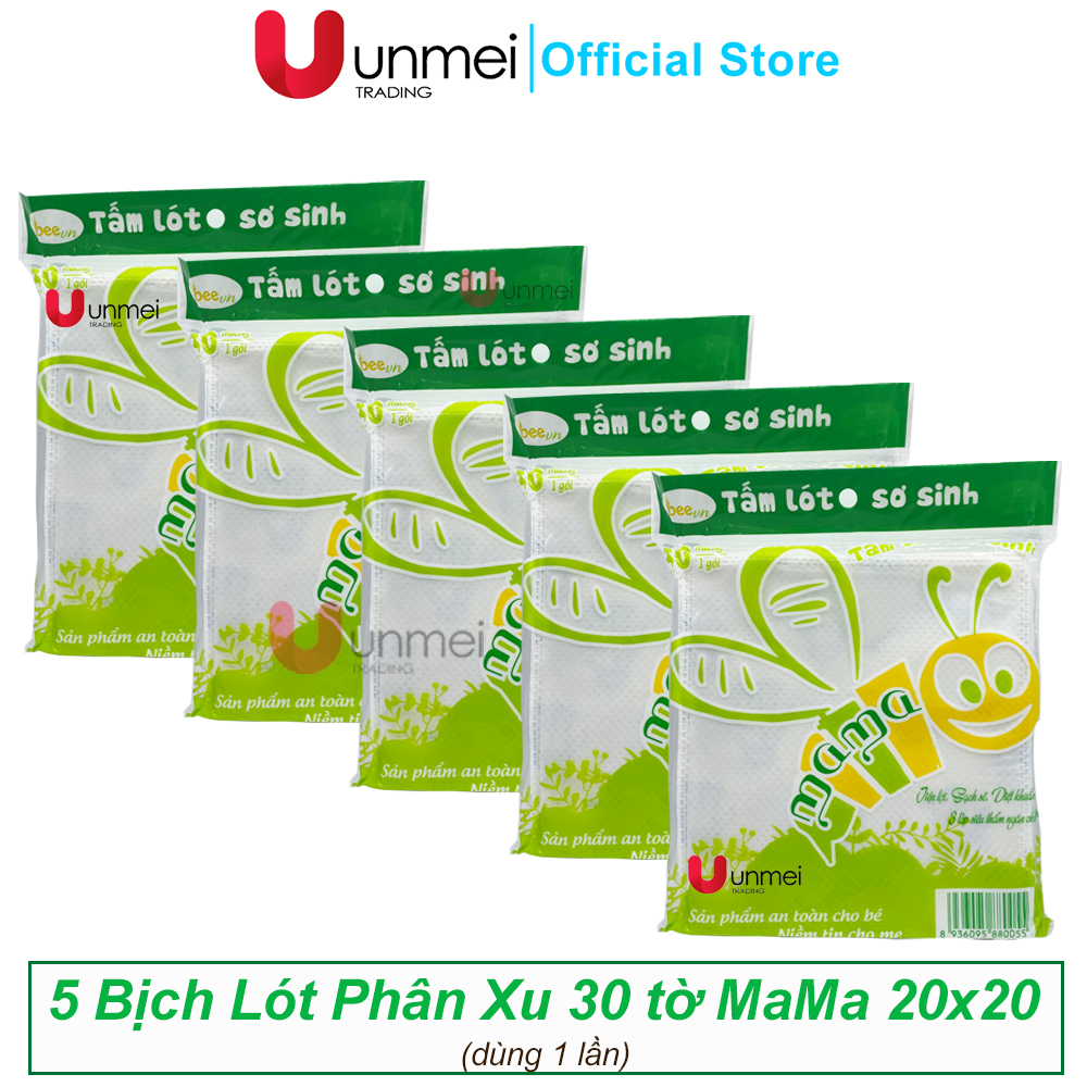 Combo 5 bịch tấm lót sơ sinh Mama (Bịch 30 miếng)