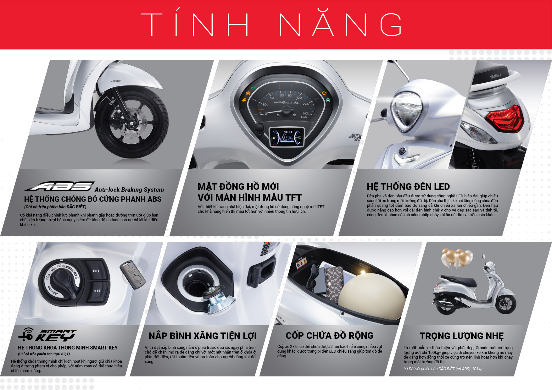 Xe Máy Yamaha Grande 2019 (Bản Đặc Biệt) - Trắng Ngọc Trai