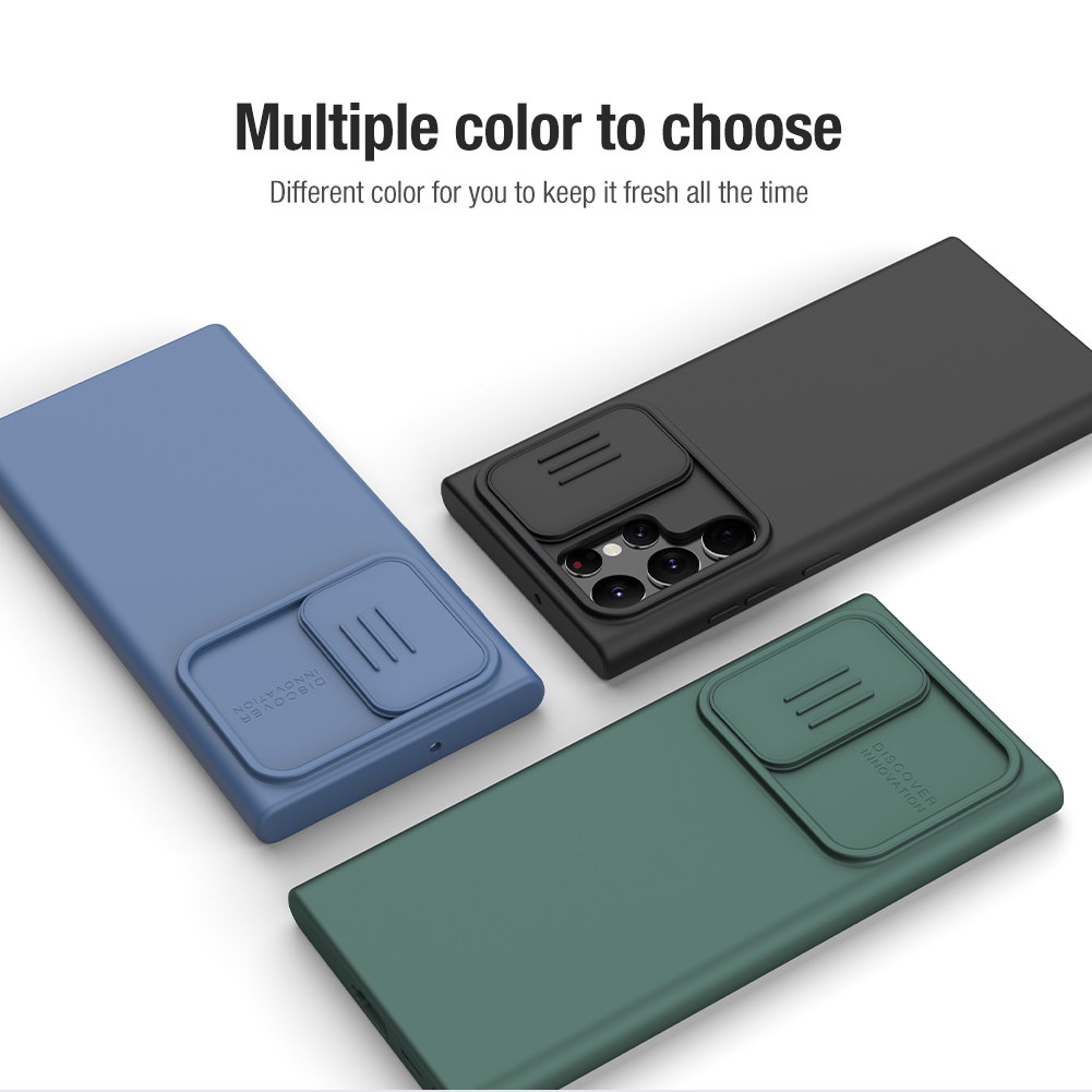 Ốp Lưng Nillkin CamShield Silky Silicone cho Samsung Galaxy S22 Ultra - Hàng Nhập Khẩu