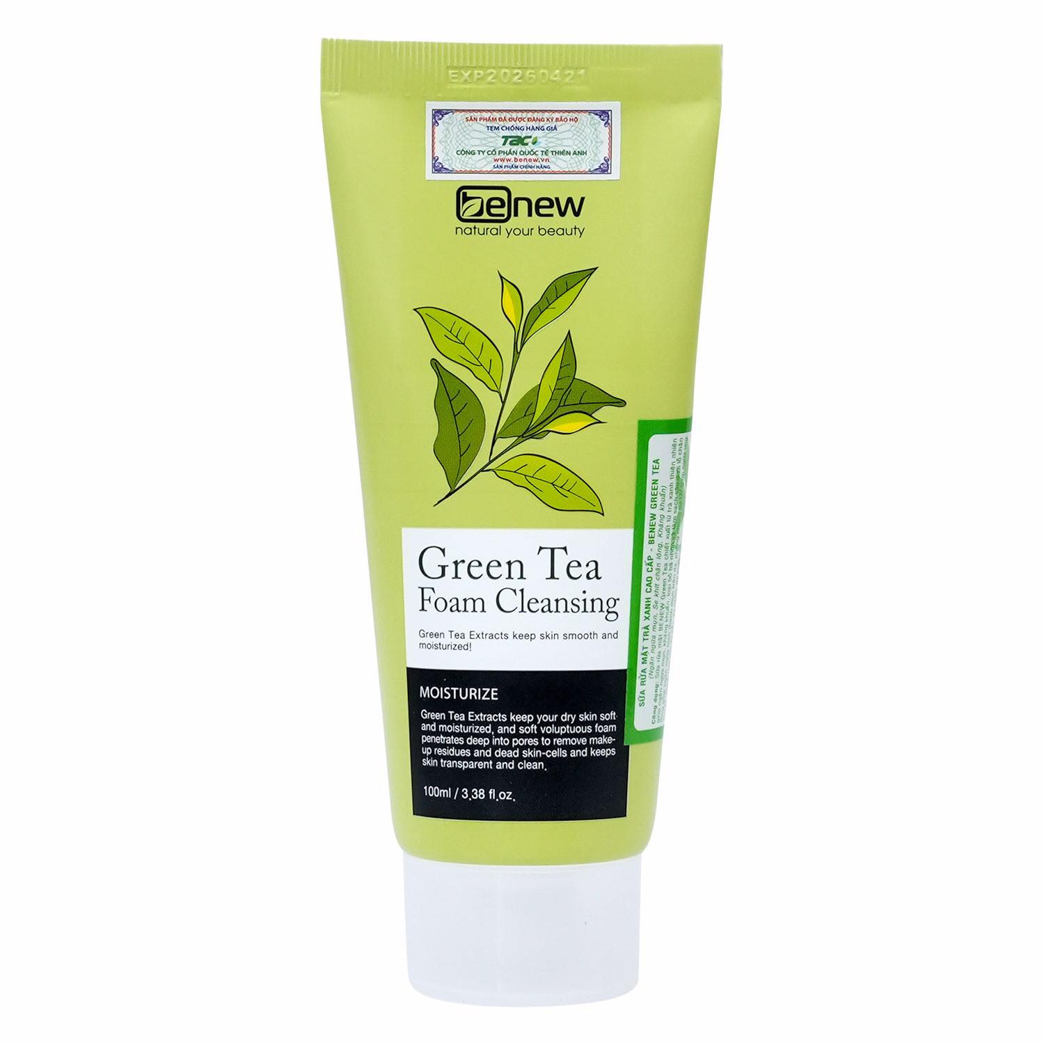 SỮA RỬA MẶT TRÀ XANH CAO CẤP HÀN QUỐC BENEW GREEN TEA FOAM CLEANSING ( 100ML ) - HÀNG CHÍNH HÃNG