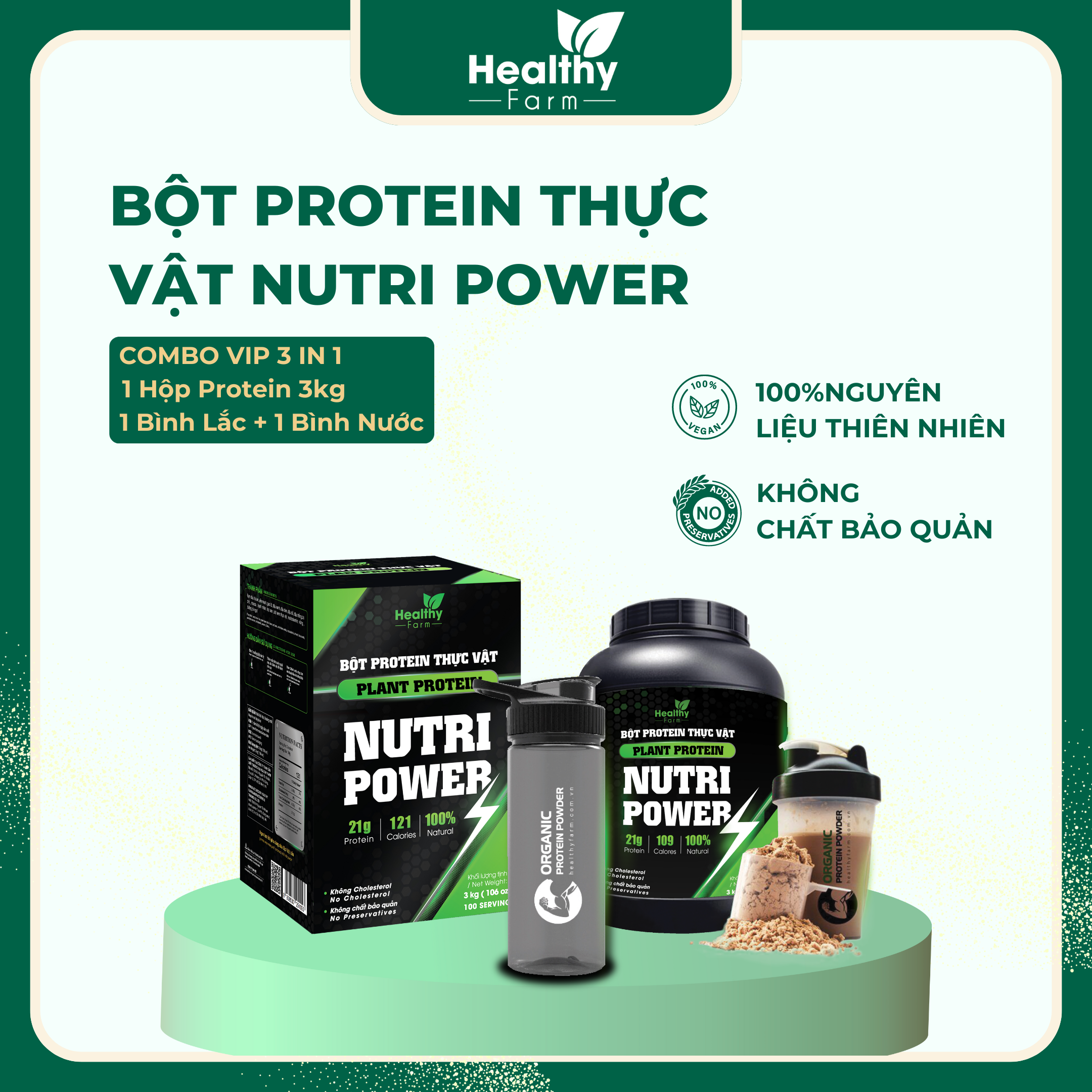 Protein Mix Nutri Power Hỗ Trợ Tăng Cân - Tăng Cơ - Giảm Mỡ Nâng Cao - Sản phẩm hữu cơ không chất bảo quản 3kg