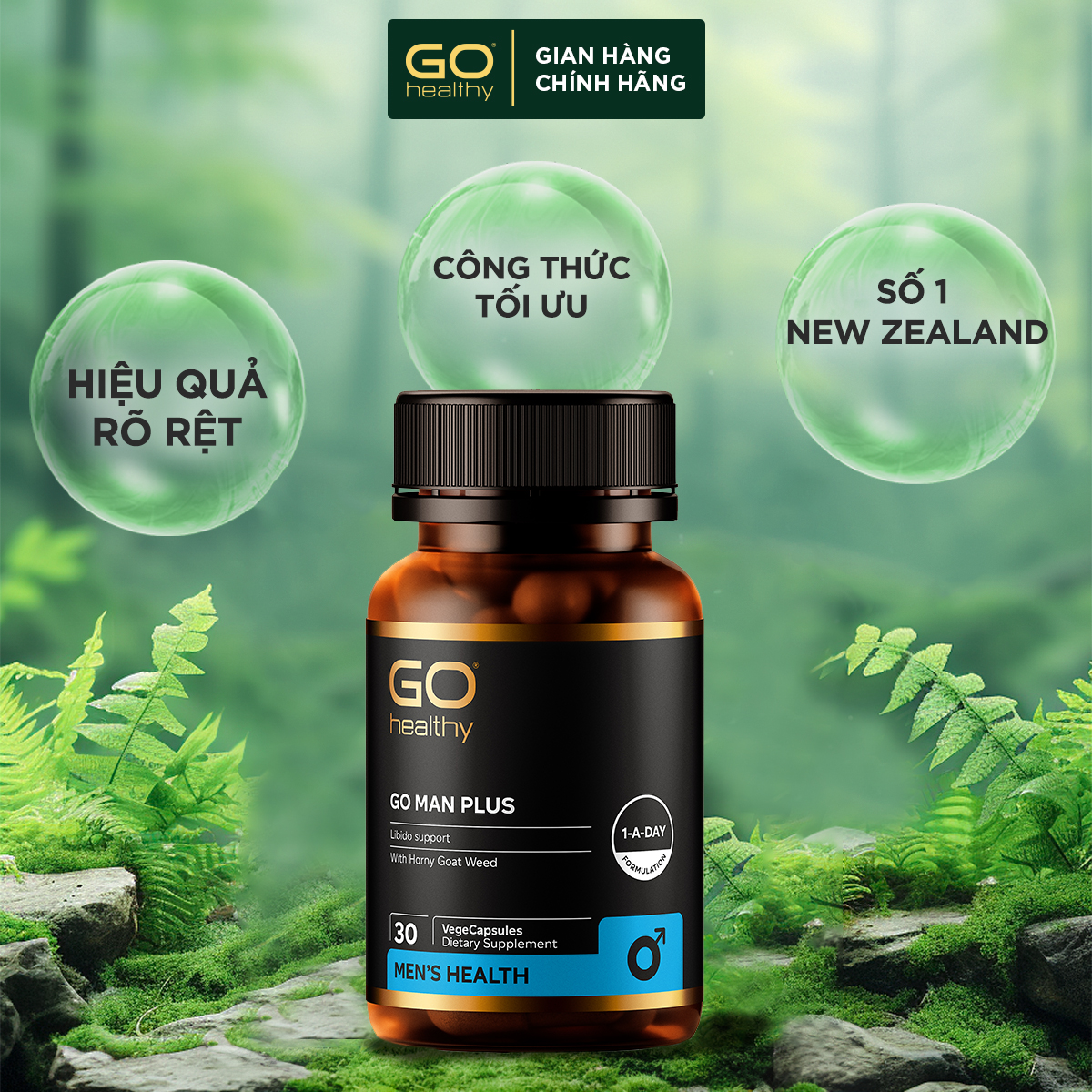 GO MAN PLUS 30 VIÊN - Viên uống tăng cường sinh lý nam, cải thiện và làm chậm quá trình mãn dục nam nhập khẩu chính hãng GO Healthy New Zealand