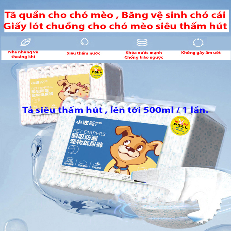 10 cái Tã quần cho chó mèo, băng vệ sinh chó cái,chó đực, mèo cái , mèo đực