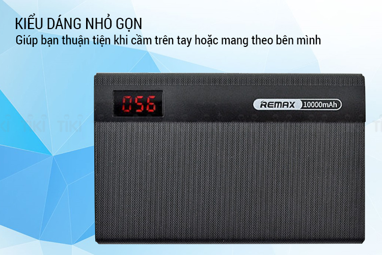 Pin sạc dự phòng 10000mAh Remax RPP-53 Đen - Hàng chính hãng