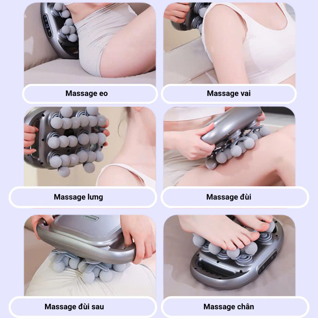 [Tặng củ sạc + cáp sạc] Máy Massage Toàn Thân Cầm Tay , Máy Mát Xa Đấm Lưng, Chân, Tay, Vai, Cổ 12 Đầu, 16 Đầu, 20 Đầu, 22 Đầu GDV - Hàng Chính Hãng