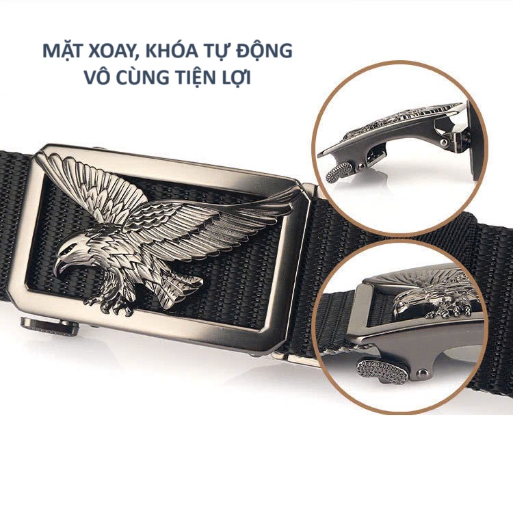 Dây nịt nam, thắt lưng nam dây dù cao cấp bền đẹp khóa đúc đặc tự động tiện lợi mẫu HOT