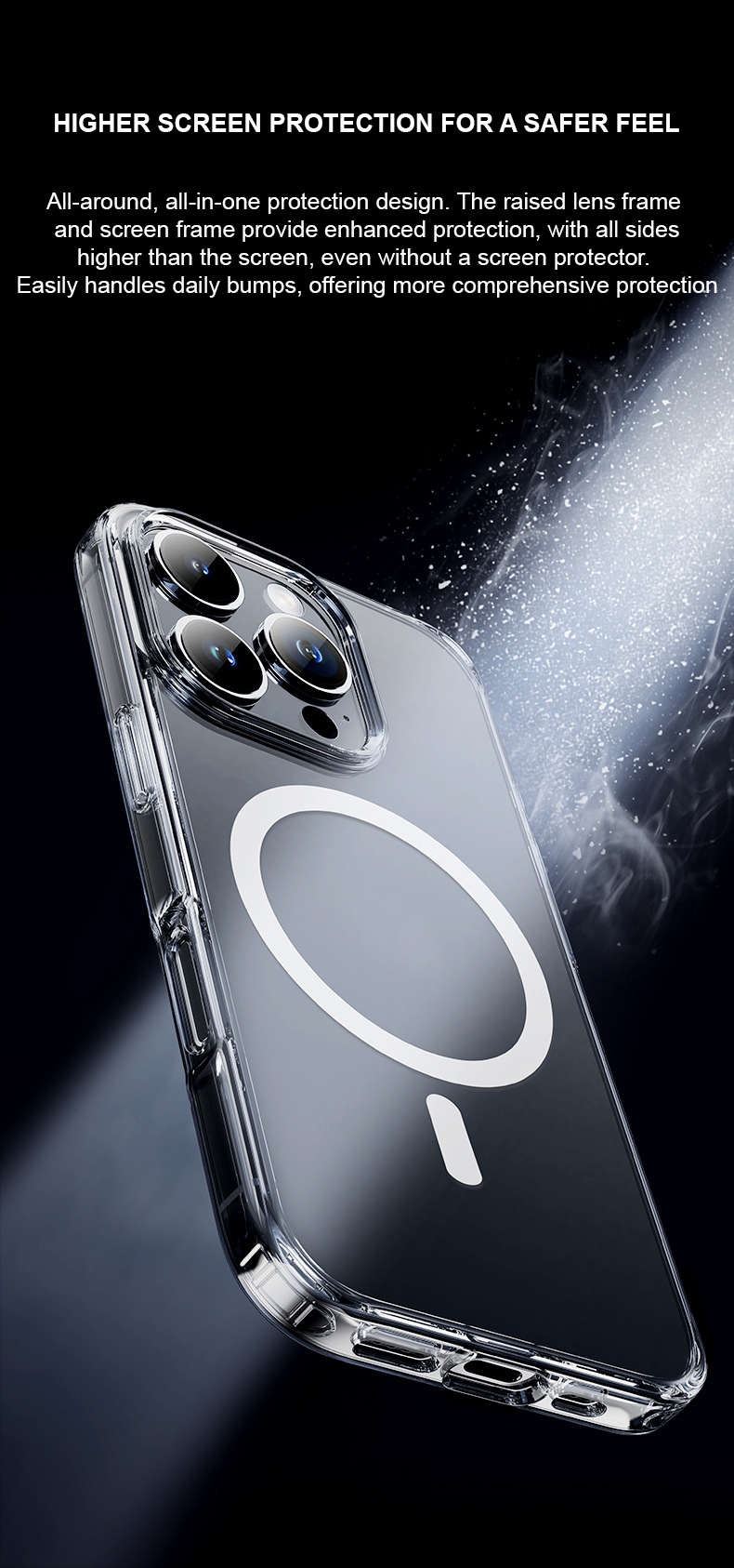 Ốp lưng trong suốt sạc từ tính dành cho iPhone 16 / 16 Plus / 16 Pro / 16 Pro Max - Hàng chính hãng