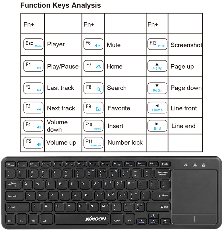 2.4GHz Wireless Touch Keyboard with Multi-touch Touchpad fr Android TV BOX