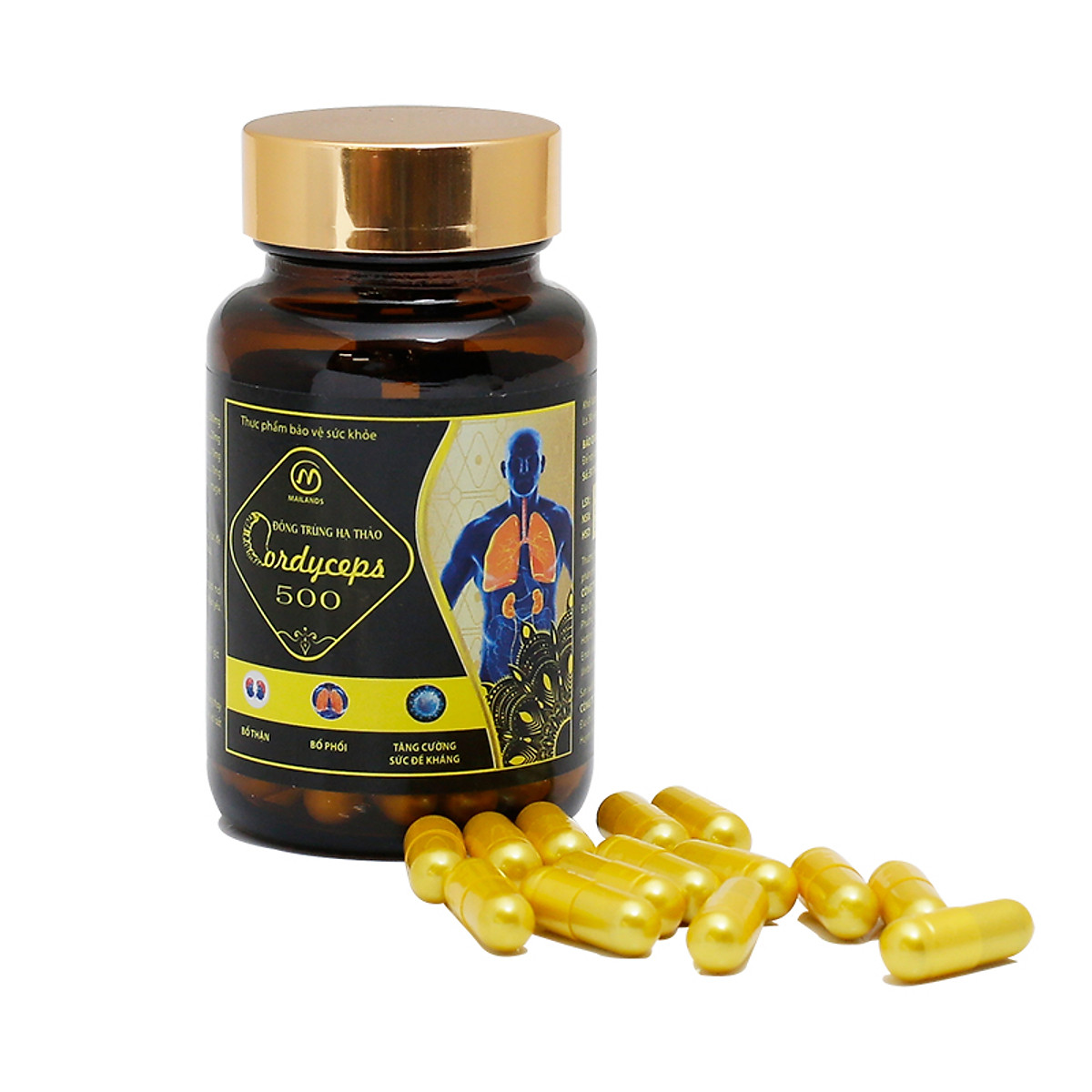 Đông Trùng Hạ Thảo MaiLands Cordyceps 500 (120 viên)