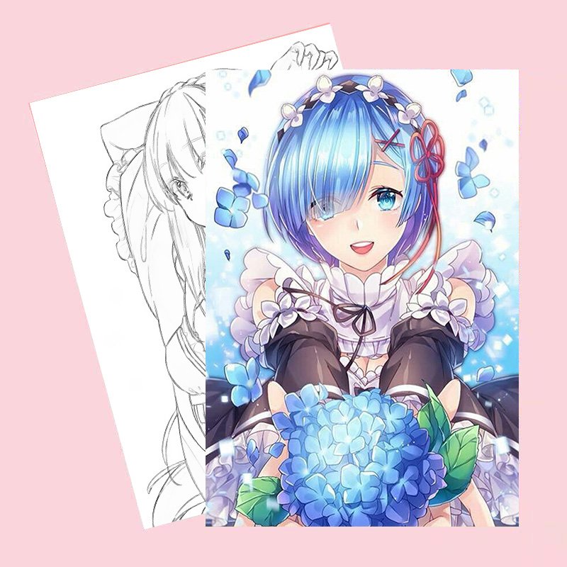 Mua Tranh tô màu RE:ZERO Bắt đầu lại ở thế giới khác tập bản thảo phác họa xinh xắn anime chibi Mua Tranh tô màu RE:ZERO Bắt đầu lại ở thế giới khác tập bản thảo phác họa xinh xắn anime chibi