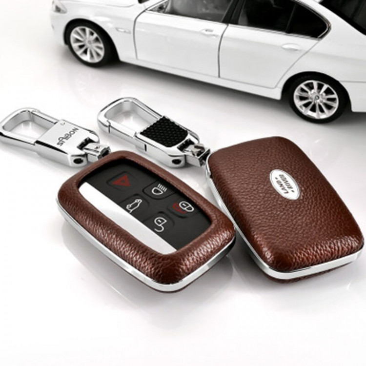 Car Accessories Top Layer Leather Car Key Case For Land Rover Jaguar / Range Rover / Discover Car Key Cover Shell Car Keychain Car Accessories Top Layer Leather Car Key Case For Land Rover Jaguar / Range Rover / Discover Car Key Cover Shell Car Keychain