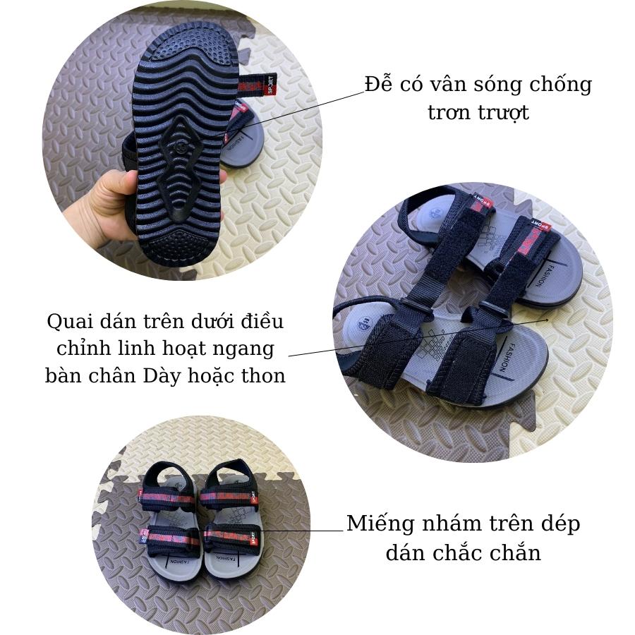 Giày Sandal bé trai quai ngang thể thao năng động và cá tính dép quai dán xé linh hoạt siêu nhẹ êm chân cho trẻ em học sinh 7 8  9 10 11 12  tuổi đi học màu đỏ đen thời trang dễ phối đồ  ST72
