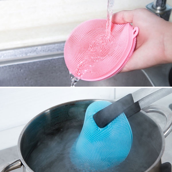Combo 2 miếng rửa chén silicon đa năng (giao màu ngẫu nhiên) + dưỡng da tay giúp mềm mượt tay (100ml)