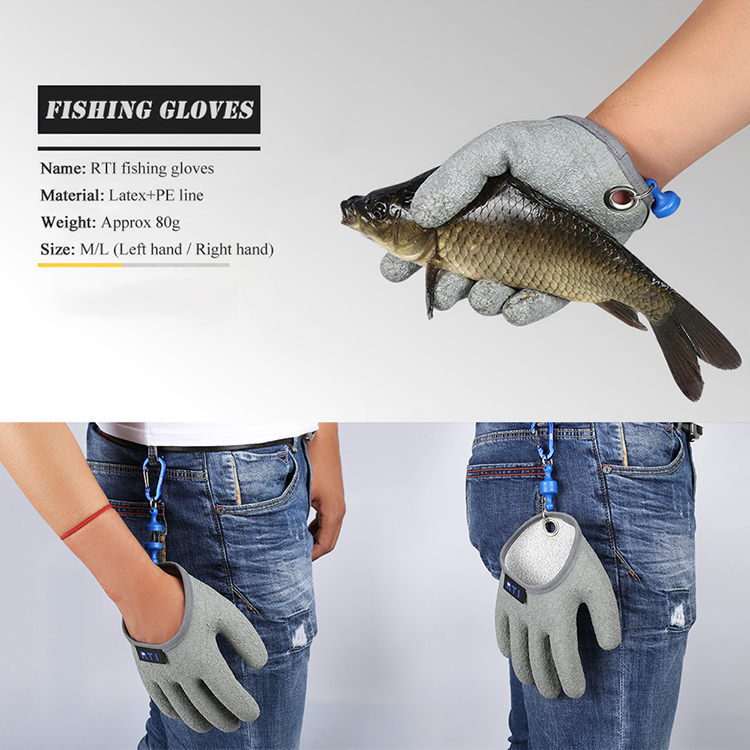 1pc Fishing Glove with Magnet Release Fisherman Professional Catch Fish Gloves with Magnetic Hooks Hunting Glove L Left Hand