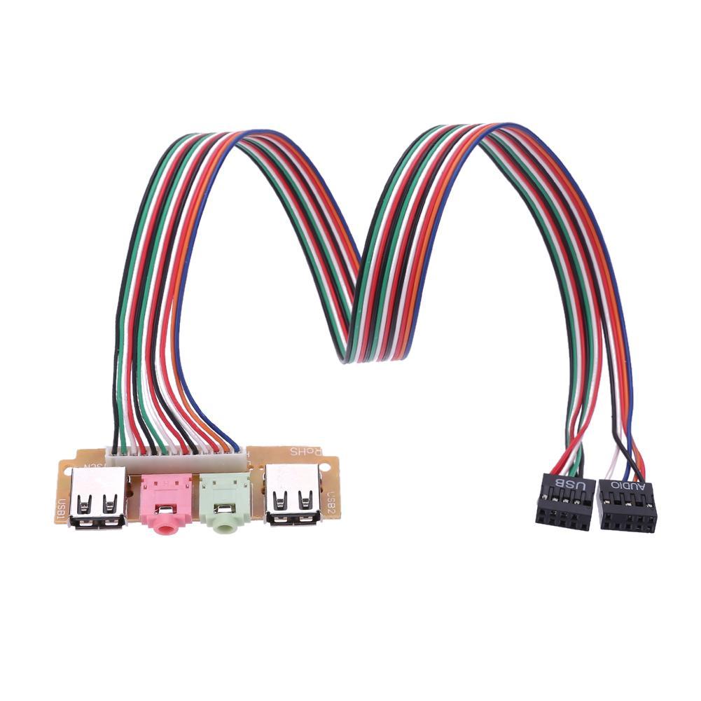 2 USB 2.0 Ports PC Computer Case Front Panel USB Audio Mic Earphone