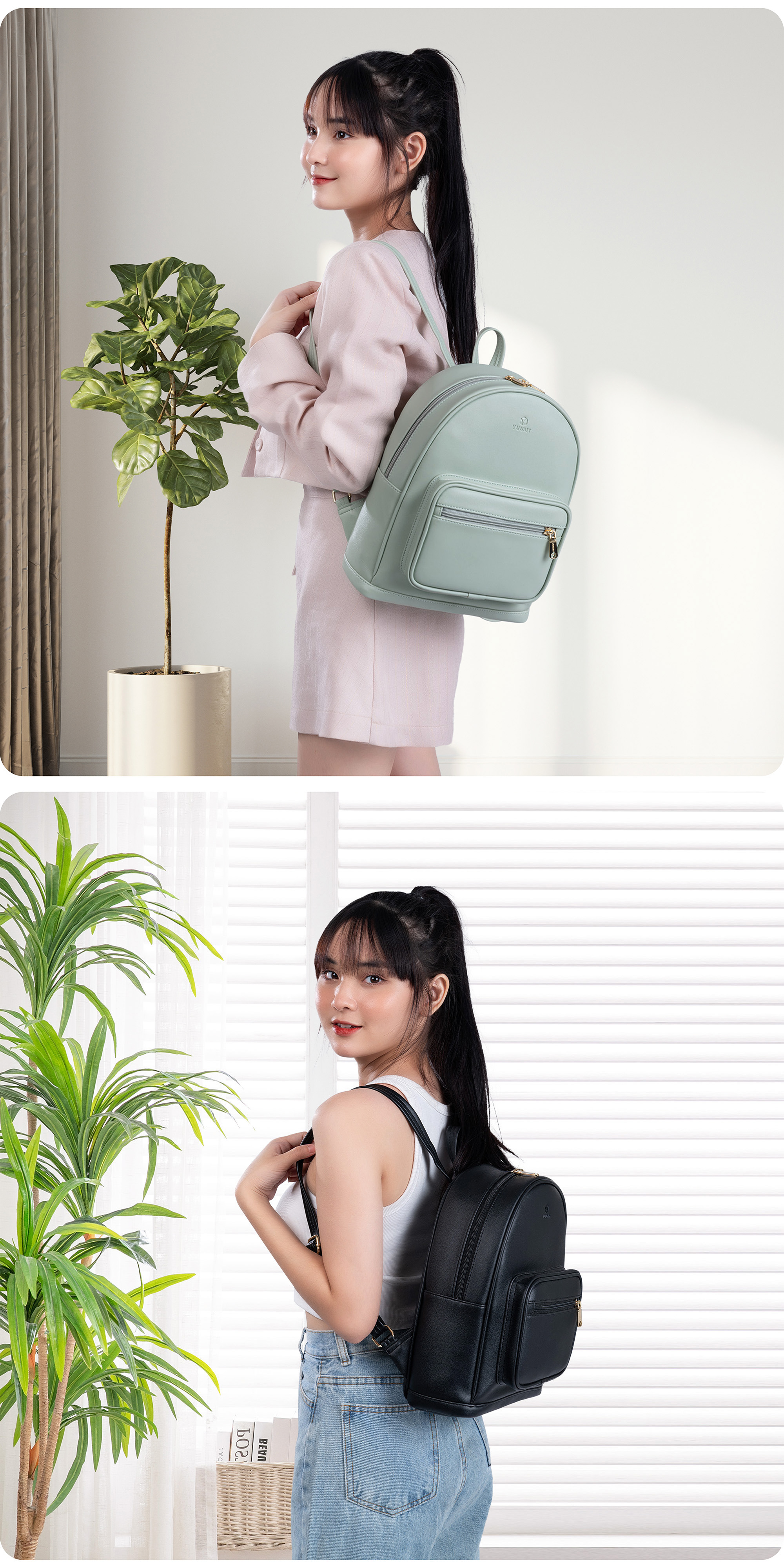 Balo Yuumy ( Thời trang nữ tiện lợi cỡ trung - Balo da Seasand YBA70 )