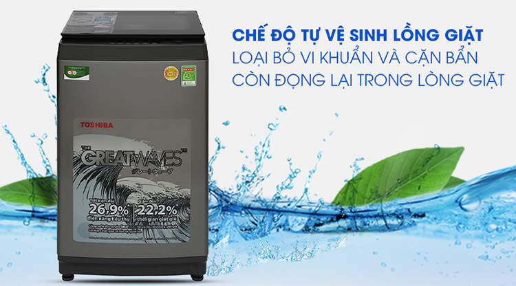 Máy Giặt Cửa Trên Toshiba AW-K1005FV-SG (9kg) - Hàng Chính Hãng - Chỉ Giao tại Hà Nội
